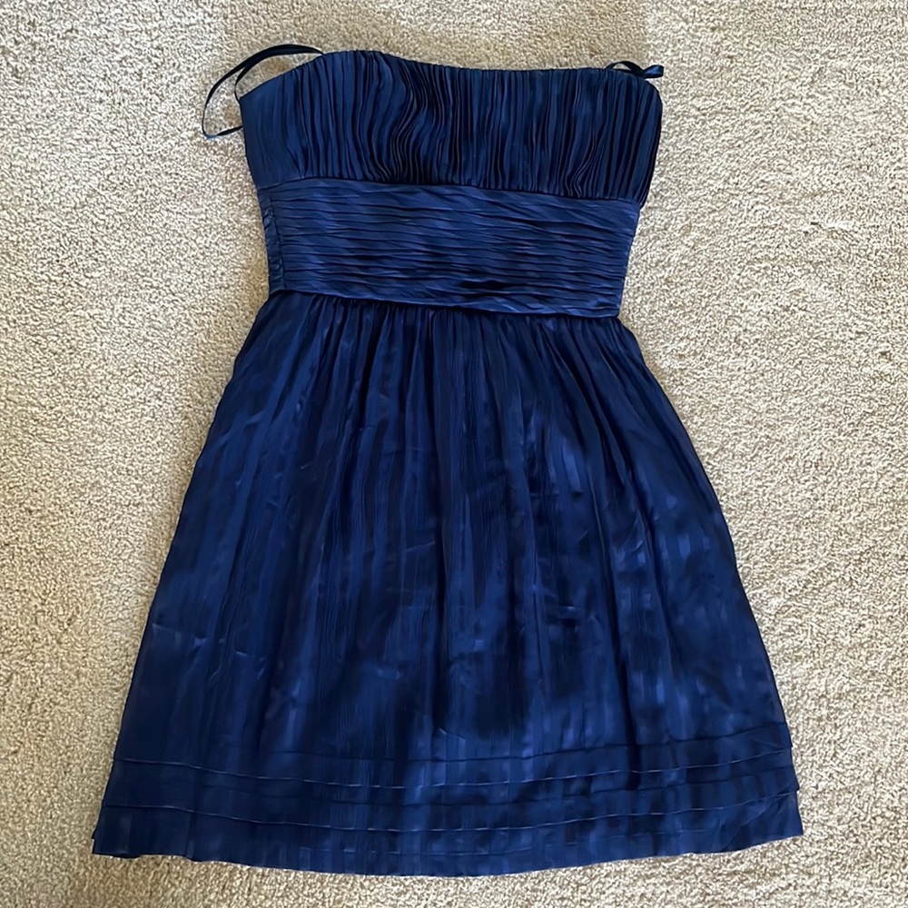 BCBG Maxazria strapless cocktail dress in navy
